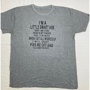 T-Shirt Adult 3XL Grey "I'm A Little Smart A**" Short Sleeve